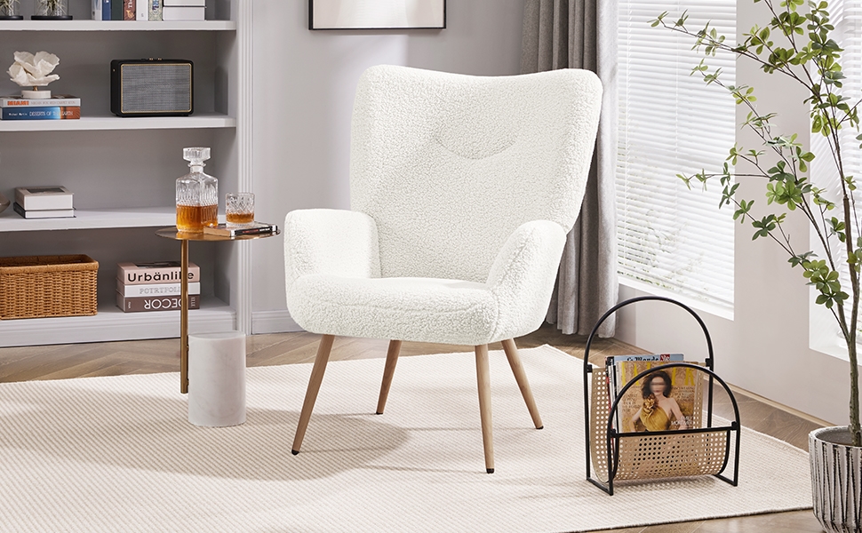 Amazon.com: Yaheetech Barrel Chair, Teddy Fabric Casual Chair with